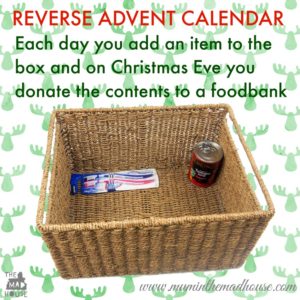 Reverse advent calendar - box with goodies